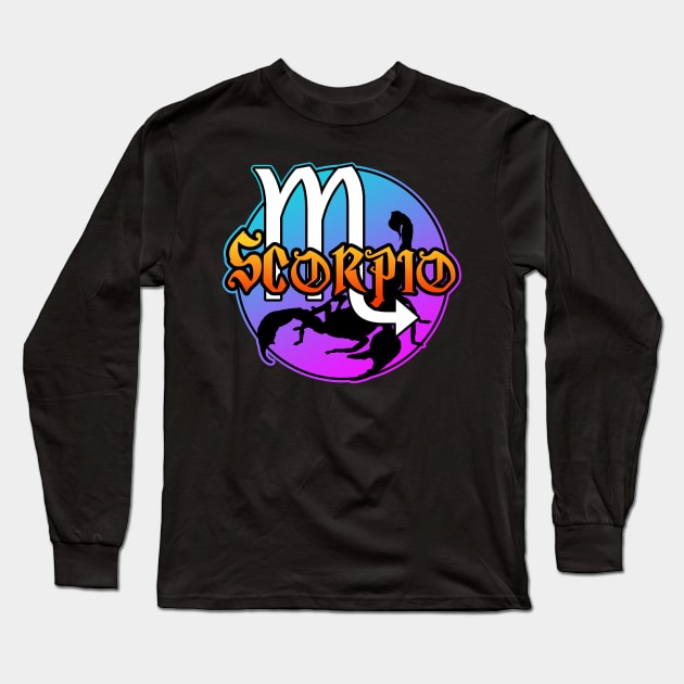 Scorpio Symbol Scorpion Long Sleeve T-Shirt by Shawnsonart